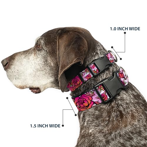 Collar Buckle Down pc-w30218-s de plastico blanco con flores para perros pequenos 3