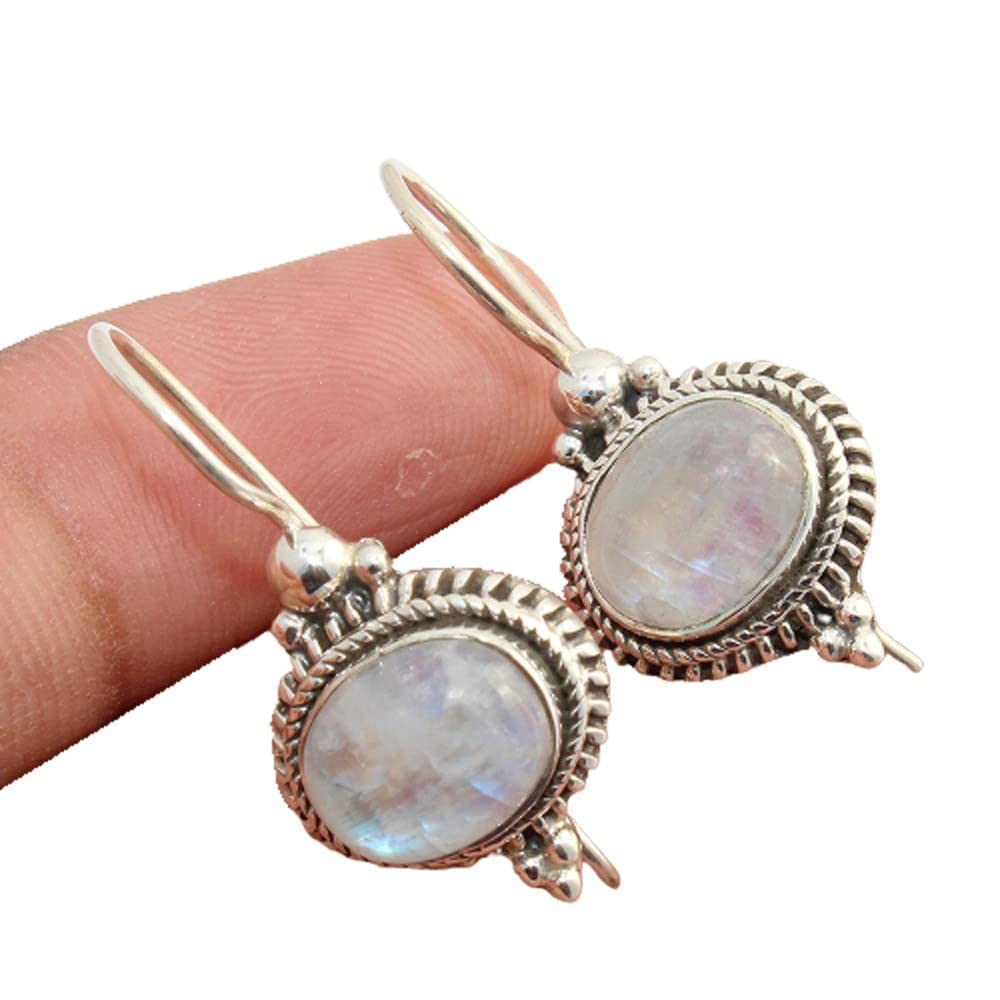 925 Sterling Silber Ohrringe für Frauen & Mädchen, Drop and Dangle, Brautjungfer Mondstein Ohrringe