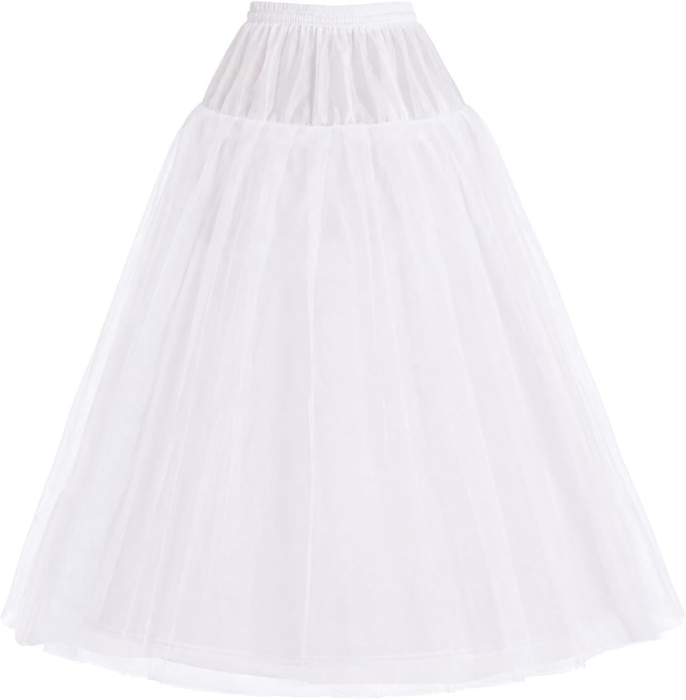 A-line Hoopless Tulle Petticoat Crinoline Underskirt Slips 4&8 Layers for Bridal Wedding Dresses