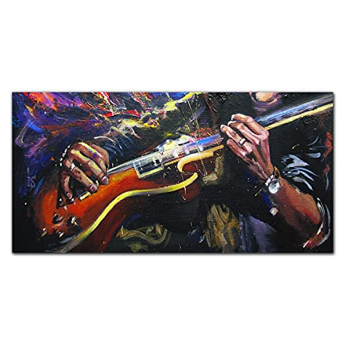 Photo sur verre trempé guitare de musique 100x50cm haut de gamme