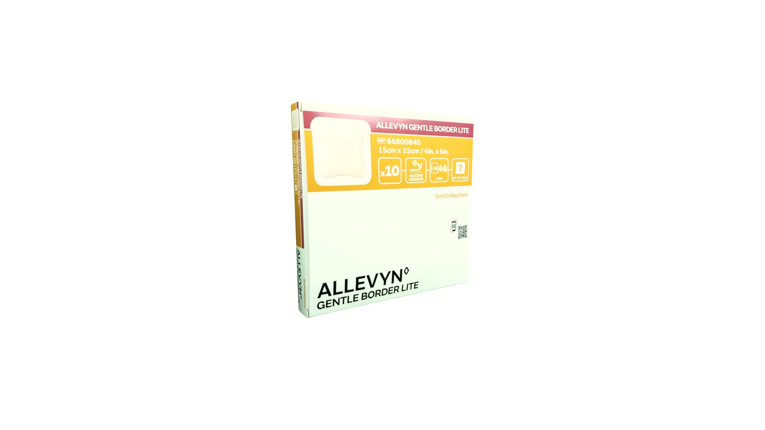 Smith+Nephew ALLEVYN Gentle Border Lite 15x15 cm | Apósito Fino de Espuma de Silicona | Impermeable | 10 Unidades