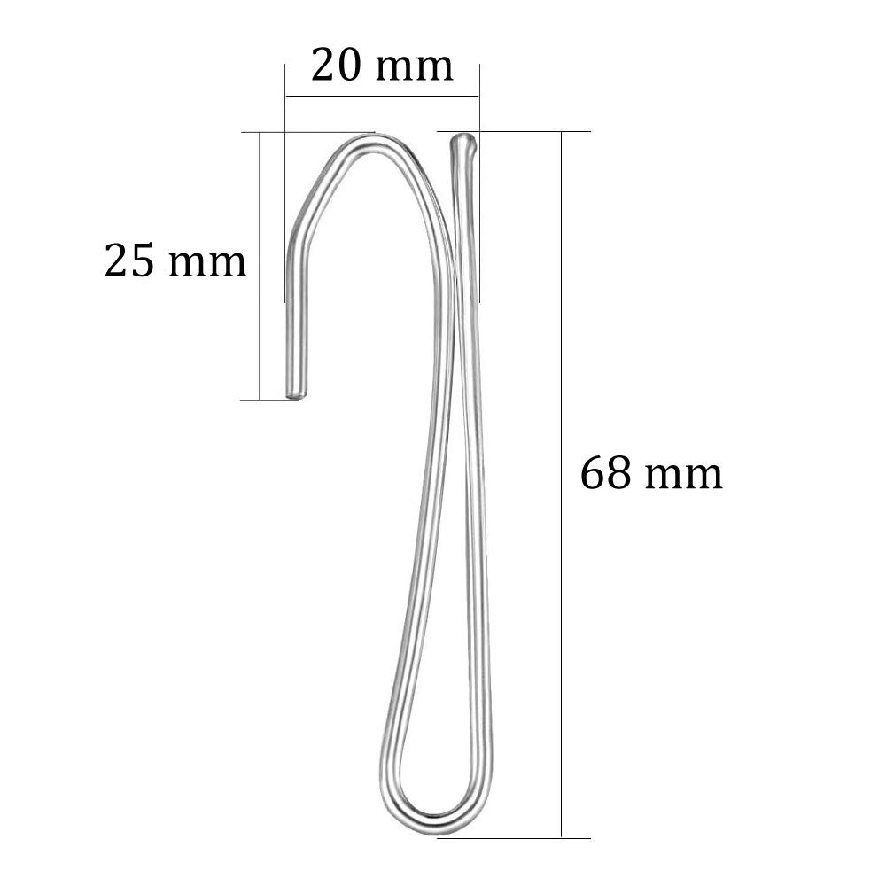 N/D 50 Pcs Stainless Steel Pinch Pleat Curtain Hooks