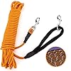 PETTOM Reflecterende sleeplijn voor honden, 5 m/10 m/15 m touw, hondenriem trainingslijn met polslus en 2 karabijnhaken, lange trainingslijn voor kleine, middelgrote honden
