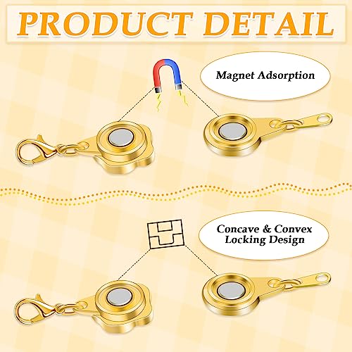 Paxcoo 12Pcs Magnetic Necklace Clasps and Closures, Locking Magnetic Jewelry Clasps, Magnetic Necklace Extender, Necklace Clasp Helper for Necklaces, Bracelets and Jewelry4