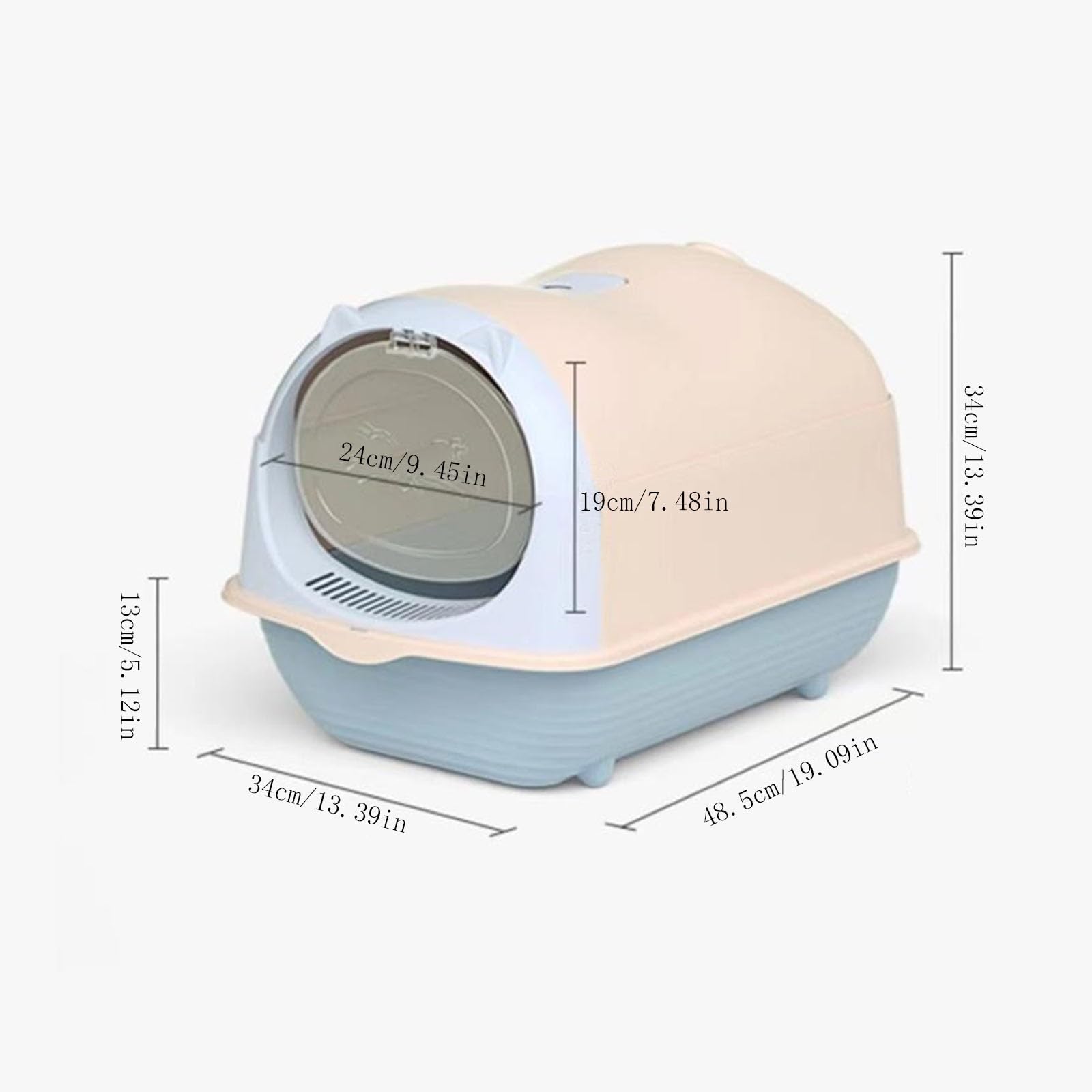 Exclusivo para Gatos y Perros Bandeja de Arena semicerrada con Pala Extragrande a Prueba Salpicaduras Tapa Productos for Mascotas Fácil Limpiar Desmontable para Interiores(Red)