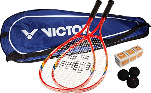VICTOR Red Jet Squashschläger Set, enthält Zwei Squashschläger und DREI...