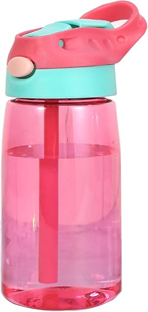 Kids Water Bottle 480ml with Straw, BPA Free, Leak-Proof, Water Drinking Bottle for Boys & Girls, Reusable Water Bottle for School Nursery Sports Picnic (Red)