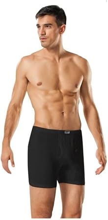 Tutku Erkek Boxer, Penye, Arjantin Uzun Pa al , 6l  Set, Siyah, 3XL