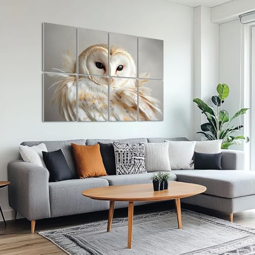 Paneles Acústicos Artísticos 8 Pack Owl Twisted Head Multi3, 48"x32", Absorbentes de Sonido, Decorativos Autoadhesivos para Estudios y Oficina miniatura 6