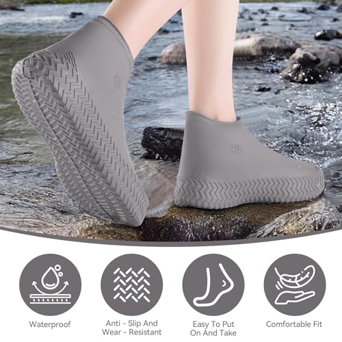 3 Paare Regenüberzieher Schuhe,Schuhgröße 38-46,Latexmaterial Schuhüberzieher Regen,Wasserdicht Schuhuberzieh Wasserdicht,Sneaker Raincover,Latex überzieher Schuhe für Regen,Schnee und Schlammstraßen