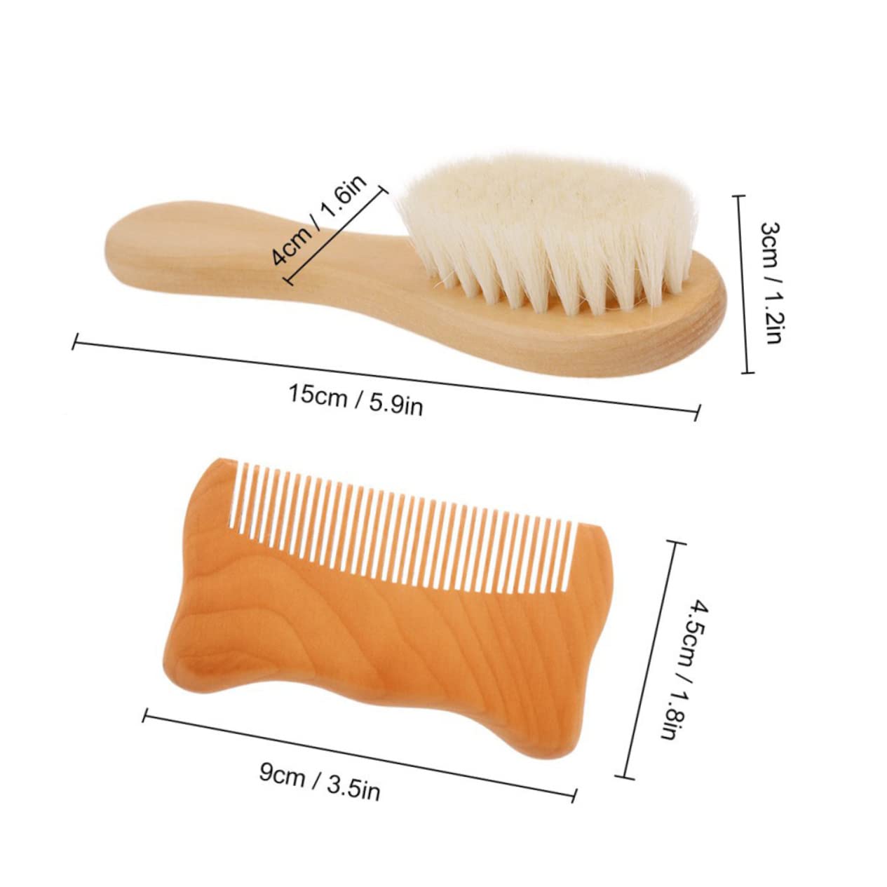 FRCOLOR 6 Piezas Cepillo De Baño Para Bebés Cepillo Para El Cuidado Del Bebé Peines Para El Cabello Para Mujeres Kit De Aseo Para Bebés Niño Pequeño De Madera Soporte Madera Maciza