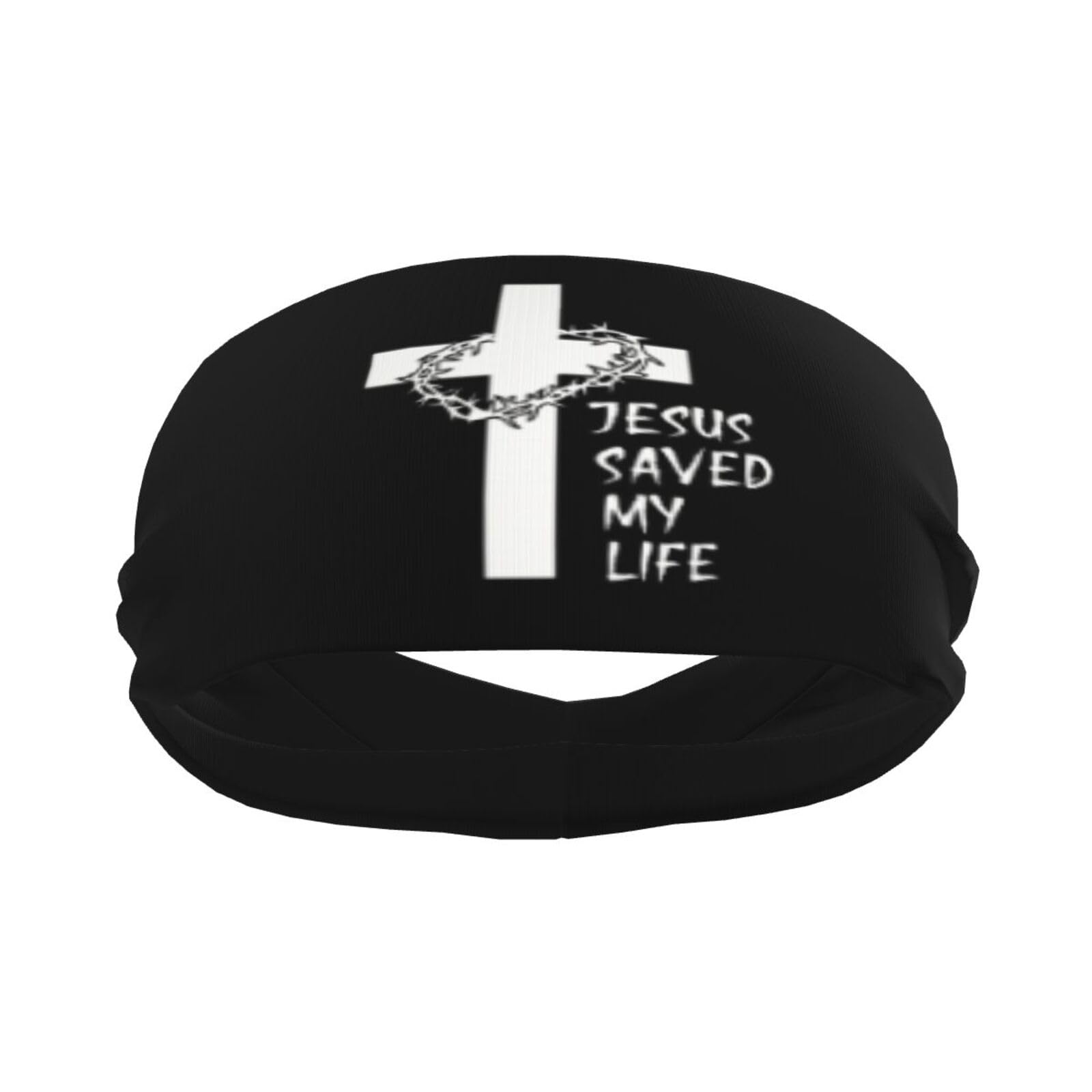 Generic Religious Christian Faith Jesus-Romans 1:16 Sports Headbands for Men Women, Moisture Wicking Workout Headband, Sweatband for Running,Cycling,Football,Yoga—9, Black