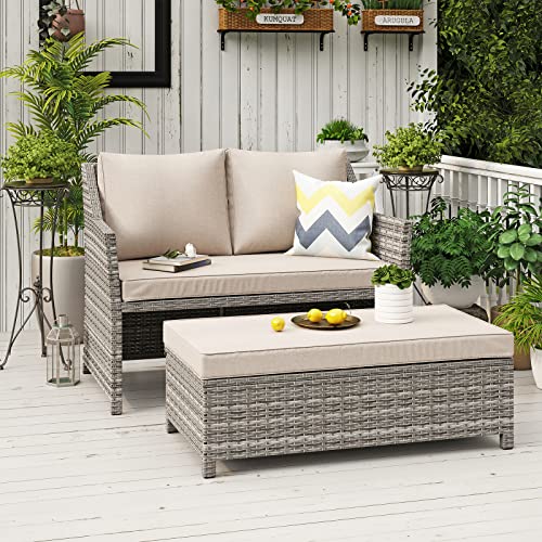 OC Orange-Casual 2-Piece Outdoor Patio Furniture Wicker...