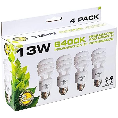SunBlaster SL0900151 13 Watt Indoor Energy-Efficient Plant Grow Light Set with 4 CFL Lightbulbs for All Year Usage in Home Cover