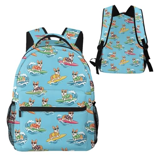 Sac à dos léger ordinateur portable motif chiens à lunettes pour le quotidien
