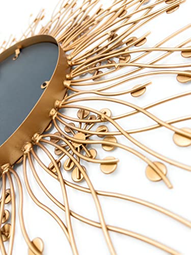 Meida Glam Metal Sunburst Decorative Wall Mirror 27 Inches, Gold Wall Decor With Eye-Catching Design For Living Room, Kitchen, Bathroom Mirror Home Decor (Sunburst) #TOP4