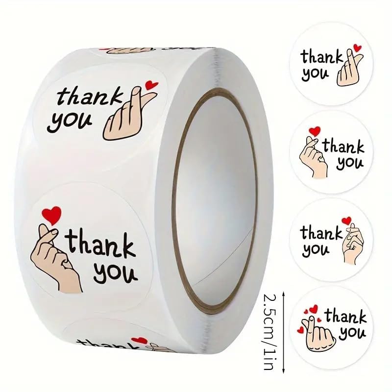 Image of 1000pcs Watercolor Thank You Stickers, Round Thank You Adhesive Sticker for Small Business Wedding Supplies Packing Stickers Gift Wrap (2, Thank You Stickers)