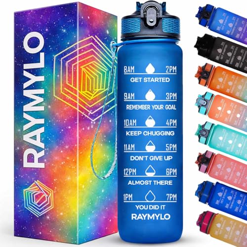 Image of RAYMYLO 900 ML Unbreakable Sipper Water Bottle With Strap, Leakproof, BPA-Free & Durable Tritan, Water Bottle for Adults, Gym, Kids, School, Gifts & Office, Motivational Time Marker, Sipper Bottle