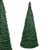HORO.ES - Árbol de Navidad Plegable Negro Nieve Verde Pino Blanco Nieve tamaño 150CM - 180CM Árbol de Navidad Plegable Flocado predecoradas para el Hogar, Dormitorio, Comedor (Verde, 150CM)
