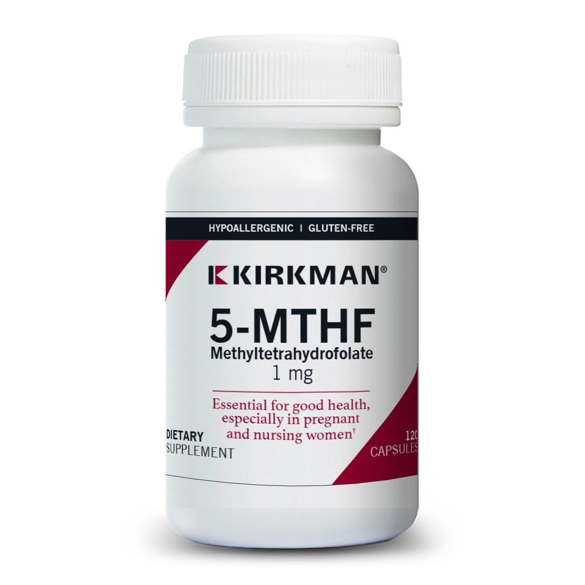 Kirkman 5-MTHF (5-Methyltetrahydrofolate), 5 mg, 60 Veg Capsules