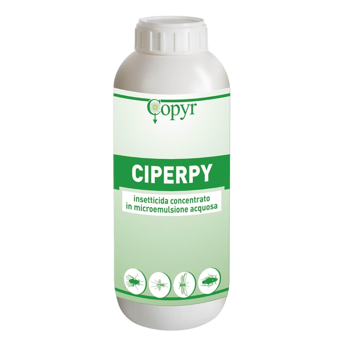 COPYR | Ciperpy Flacone 1 litro, insetticida per il controllo di mosche, zanzara tigre, blatte, scarafaggi, formiche