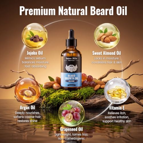 Image of ISNER MILE Beard Oil for Men Hydrating & Moisturizing, Cologne, 3.5 fl Oz