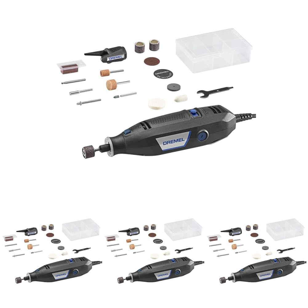 Dremel 3100-1/15 Variable Speed Rotary Tool Kit-1 Attachment and 15 Accessories,Ideal for a Variety of Crafting and DIY Projects-Cutting, Sanding,Grinding, Polishing,Drilling &amp; Engraving (Pack of 4)