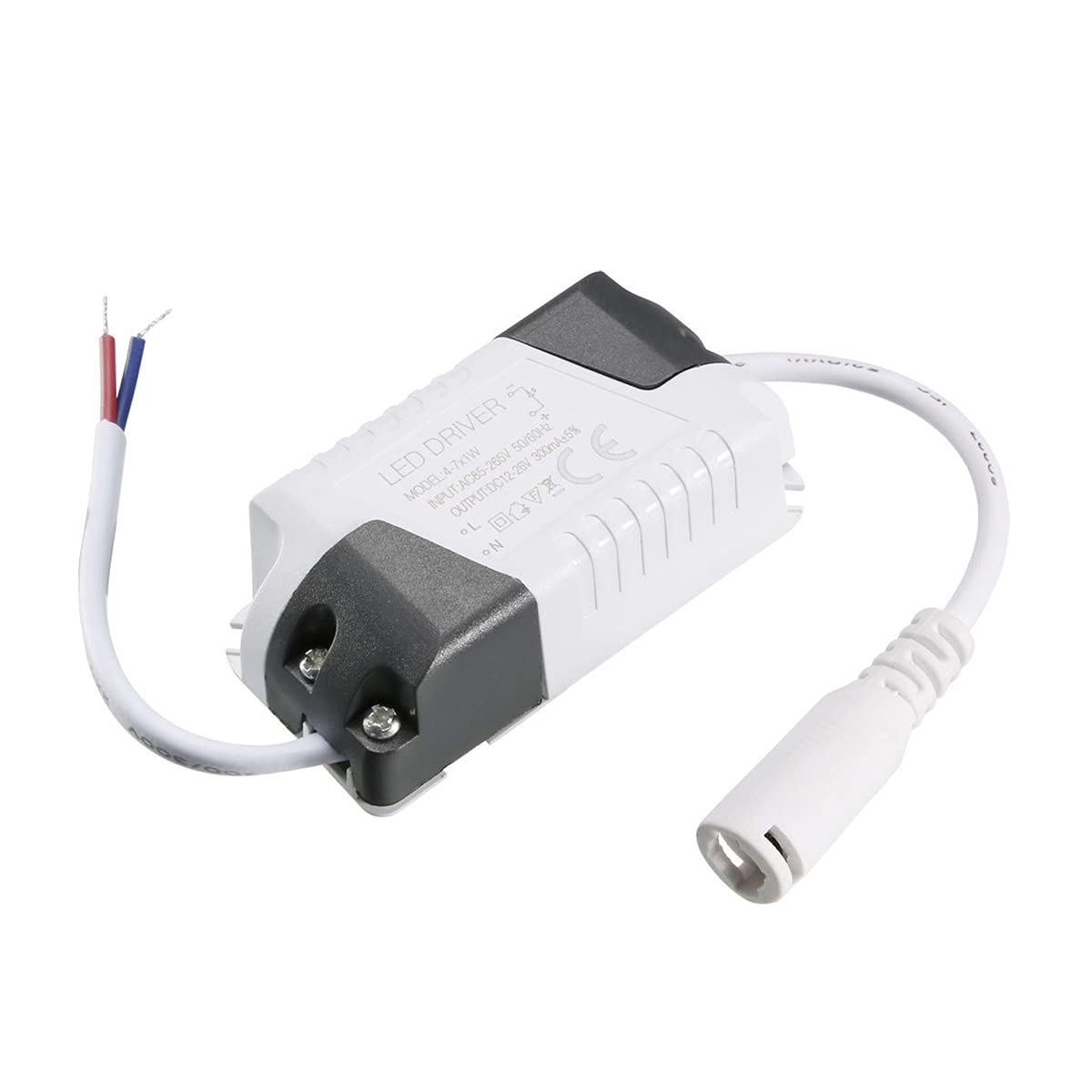 4-7W Constant Current LED Driver, 300mA IP20 Rated Constant Current LED Driver Transformer, Converts AC85-265V into DC12-26V, IP20 Constant Current DC Transformers
