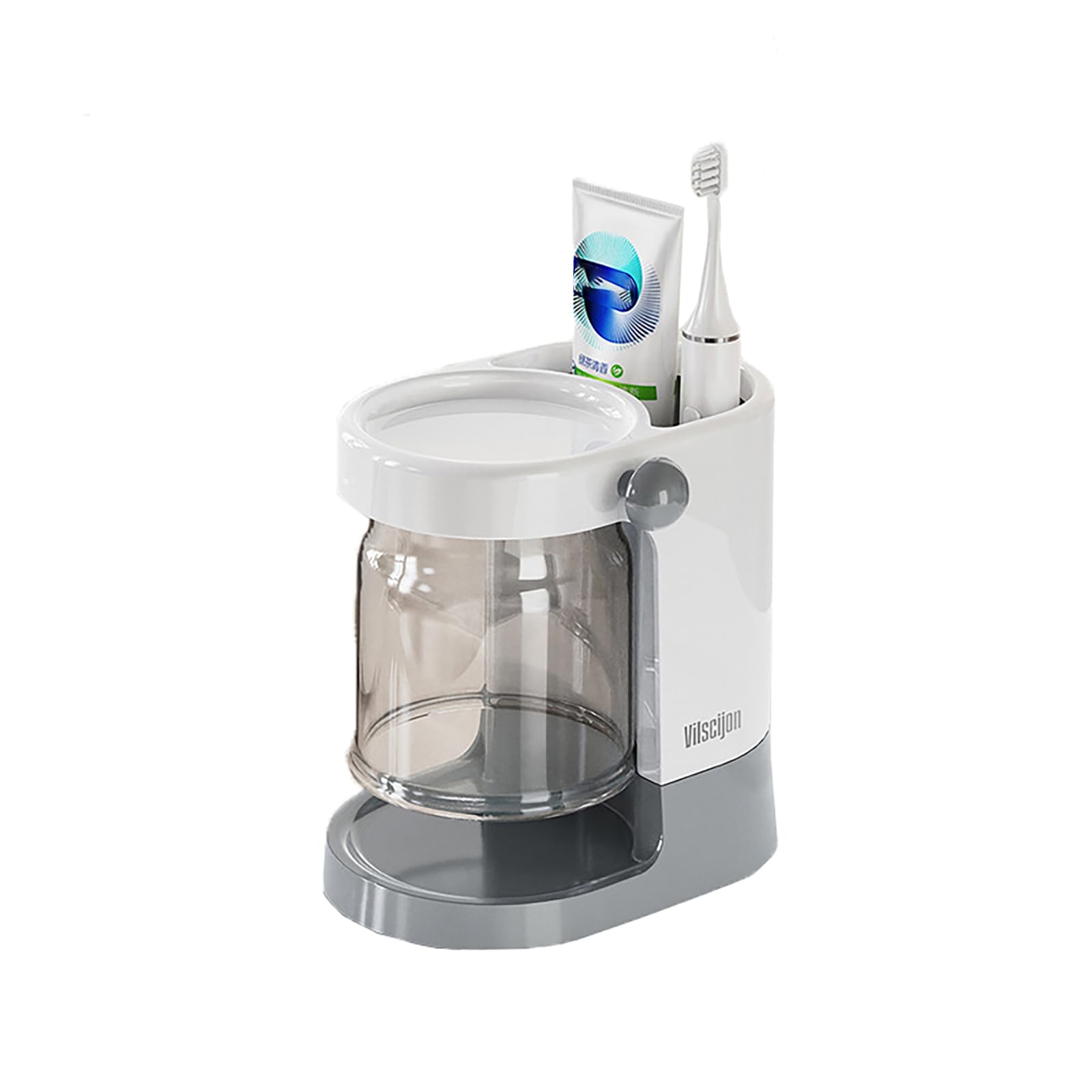 Electric Toothbrush Holder Wall Mounted, Detachable with Drainage & Magnetic Rinse Cup, Minimalist Bathroom Organizer with Optional desktop styles (Simple white, Wall-mounted)