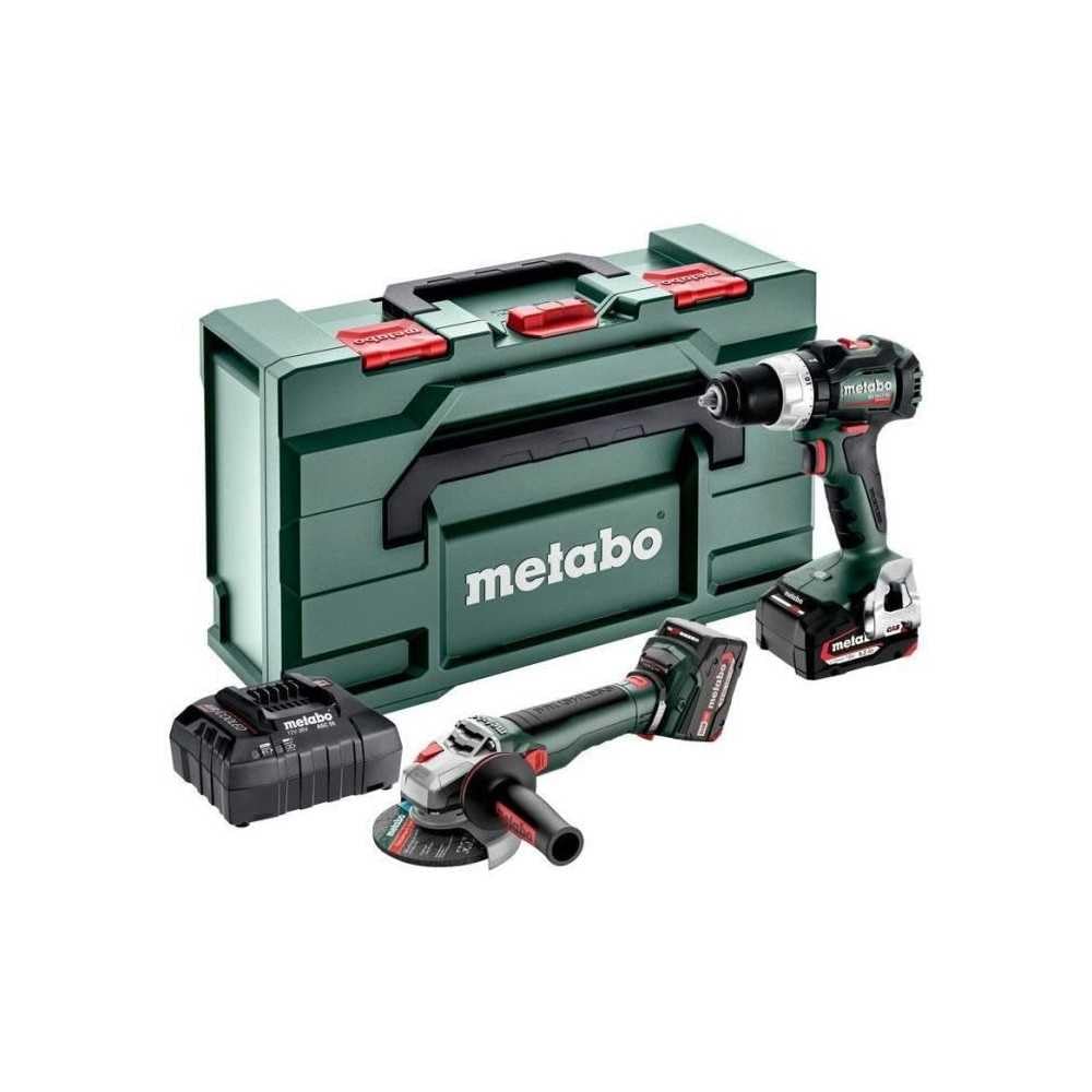 Metabo Combo Set 2.9.4 18 V Akku-Maschinen im Set 18V (Maschinen-Set in metaBOX, Winkelschleifer, Bohrschrauber, 2 Akku, Ladegerät, Zubehör) # 685208650