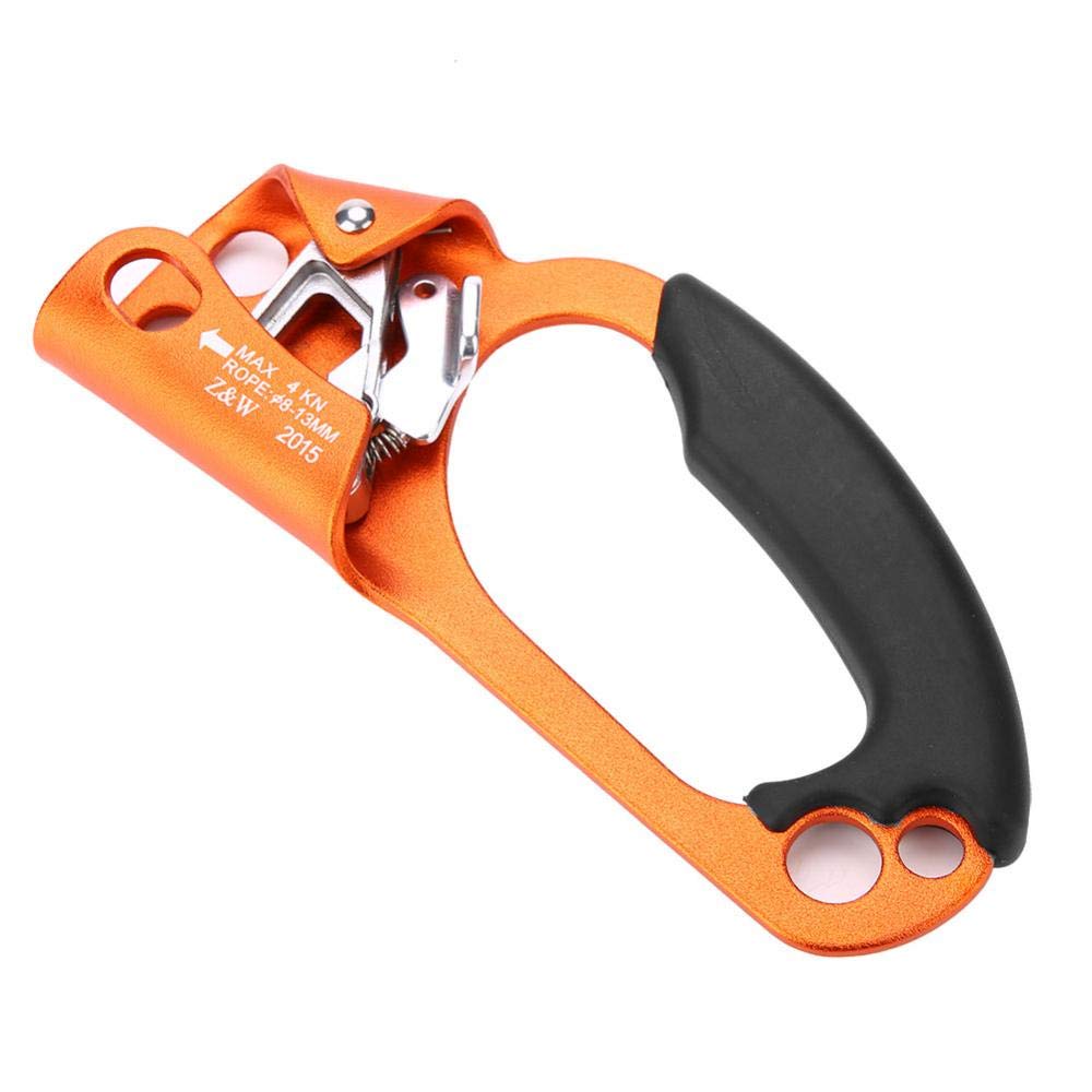 Tbest Handsteigklemme Ascender Seilklemme Klettern Rechte Hand Ascender Kletterhand Klettergriff rechts für 8mm-13mm Seil rechtshändige Kletterausrüstung-grün/orange/grau