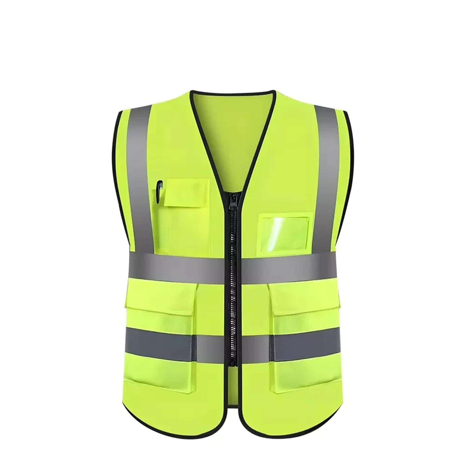 Gilet da lavoro ad alta visibilità con cerniera riflettente sul davanti