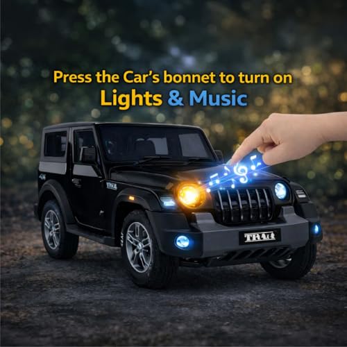 Image of Pringo Fortuner Toy Car for Kids | 1:36 Scale Diecast Pull Back Metal SUV Car | Openable Doors, Boot, Light & Sound Fortuner Toy Car for 3+ Year Boys | Gift Toy for Kids (Thar Black)