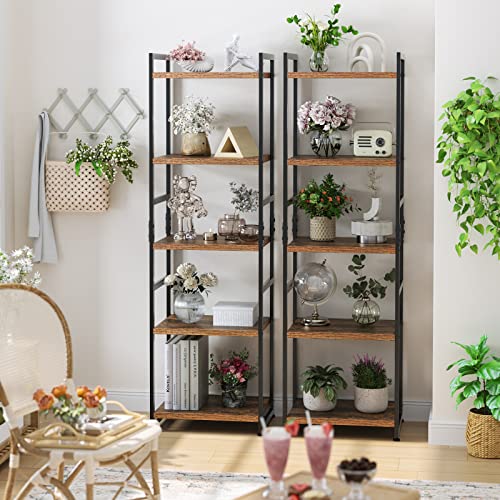 finetones-5-Tier-Corner-Shelf-Narrow-Bookshelf-with-Metal-Frame-Modern-Display-Storage-Organizer-for-Bedroom-Living-Room-Home-Office-Rustic-Brown