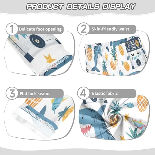 Toddler Girls Leggings Printed Yoga Pants Leggings Shark Yellow Pineapple for Kids3