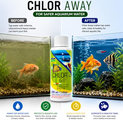 Image of VAYINATO Aquatic Remedies Chlor Away Aquarium Fish Tank Water Chlorine Remover Water Conditioner (220 ML)
