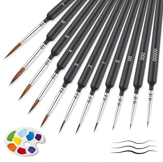 Pinselset Acrylfarben, 11 Stück Pinsel Set, Aquarellpinsel, Feine Pinsel Malen Nach Zahlen, Malpinsel Avec Mischpalette