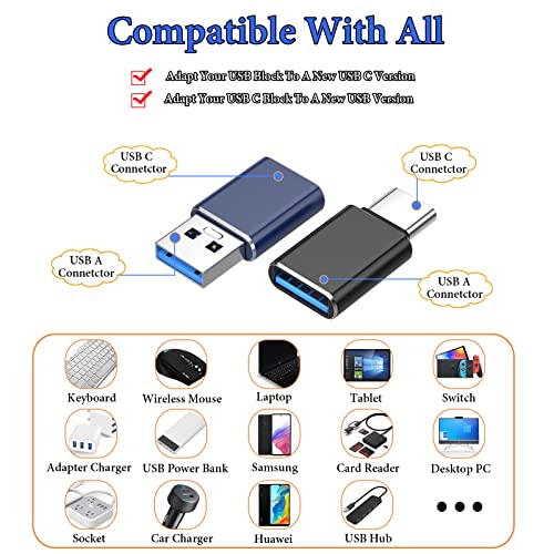 Cmars [ 6 Pack Usb C To Usb Adapter (3 Pack)&Usb To Usb C Adapter (3 Pack) Superspeed Data Transfer & Fast Charging For Iphone/Pc/Samsung/Ipad/Laptop/Car Charger/Flash Disk #TOP1