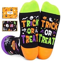 HAPPYPOP Halloween Gifts Boys Girls - Halloween Socks for Adult, Horror Pumpkin Socks Kids 2-18 Years Old