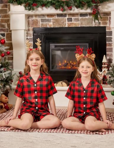 Image of Arshiner Girls Pajamas Silk Satin Pajama Set Button Pjs Ruffle Sleepwear | 2 Piece Nightwear, Silky Soft Lounge for Little & Big Kids, Ideal for Sleeping and Sleepover Party