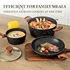 26Pcs Pots and Pans Nonstick Ceramic Cookware Set Nontoxic Kitchen Cooking Set with Steamers Utensils Induction Compatible, PFAS/PFOA Free, Oven and Dishwasher Safe, Black #5