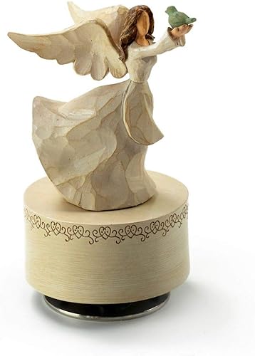 Joyero contemporáneo de 18 notas con acabado de madera de Burl Hi Gloss - Muchas canciones para elegir - Que Sera Sera