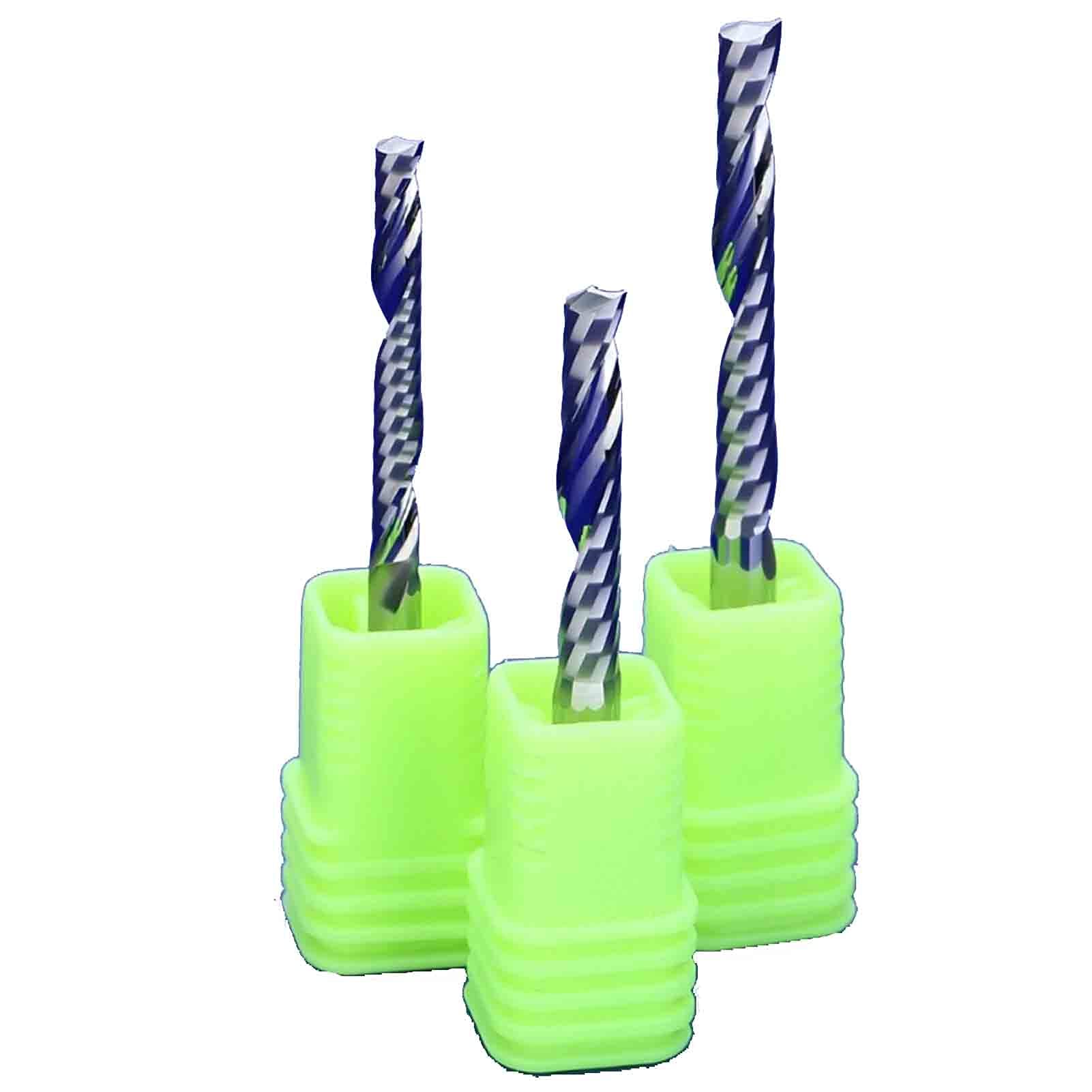 BERWENNY 10pcs 4/15mm Single-Flute Carbide Milling Cutter CNC End Mills Carbide Router Bit Compatible with Wood