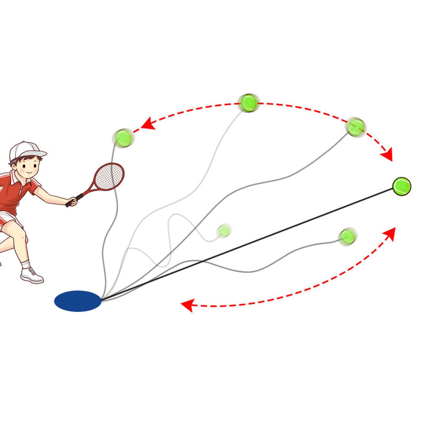 Set di Trainer da Tennis, Racket Singolo Portatile Tineratore Rimbalzi di Allenamento per i Principianti per Principianti