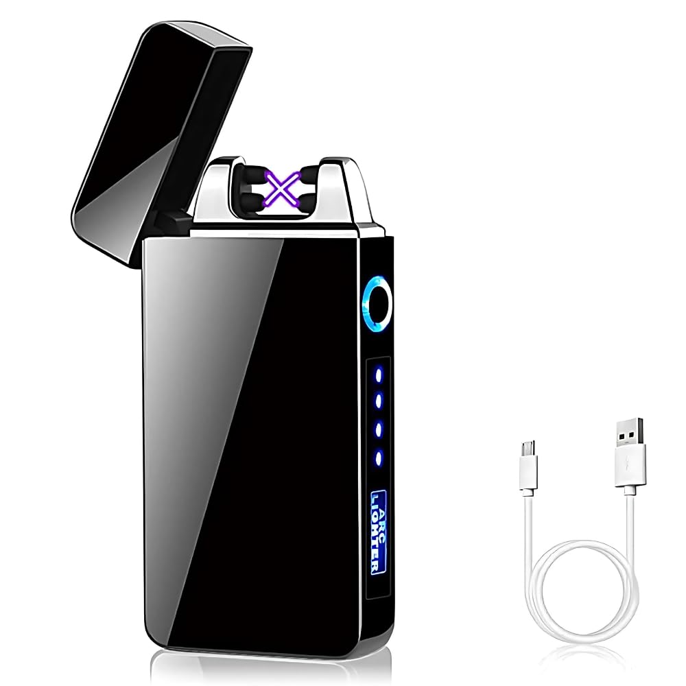 DRUMSTONE (1+1-𝐘𝐄𝐀𝐑 (Extended) 𝐖𝐀𝐑𝐑𝐀𝐍𝐓𝐘) LED Touch Double ARC Electric Lighter | Flameless & Windproof Plasma Lighter | USB Rechargeable with Battery Display | Stylish, Multipurpose-image-14