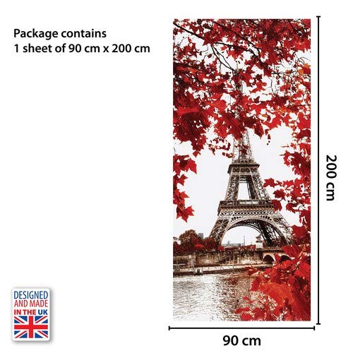 Walplus Torre Eiffel Adesivi da Parete, Vinile, Multicolore, 103 x 5.4 x 5.4 cm