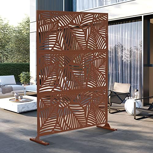 Amazon.com : Metal Outdoor Privacy Screen, Freestanding Outdoor Divider ...