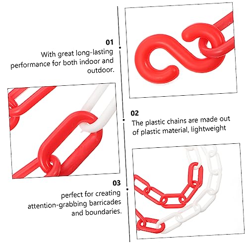 HEALLILY cadeia de plástico corrente de segurança de plástico corrente de segurança vermelha e branc