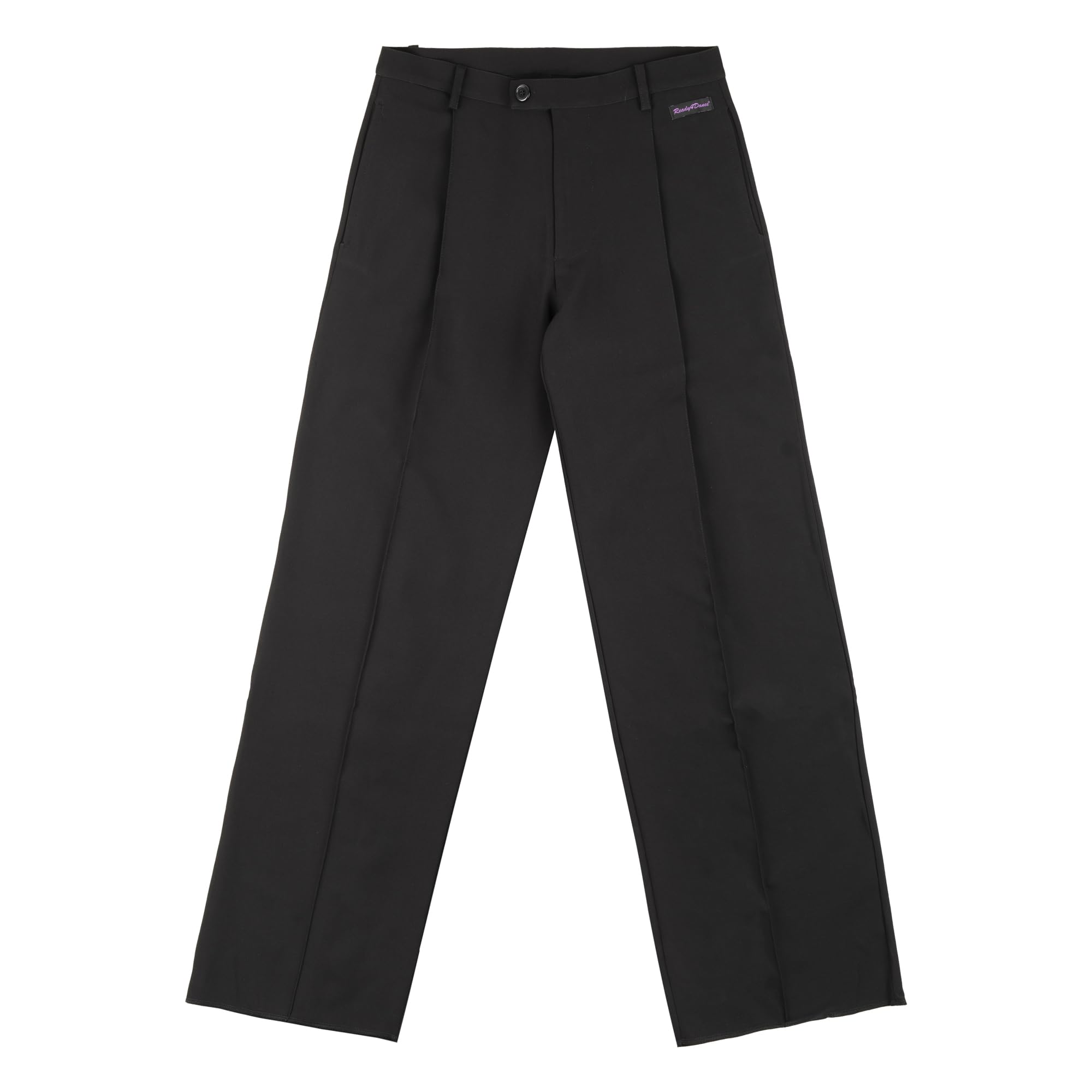 Pantalón de hombre para danza estándar y baile de salón con pliegues delanteros y bolsillos ribeteados