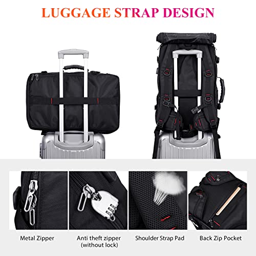WITZMAN Carry on Travel Backpack for Men Nylon Duffle Backpack Luggage Bag and Large Luggage Backpack Expandable Bag USB Charging Port4
